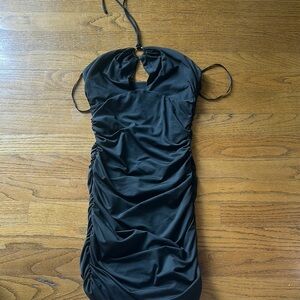 PRINCESS POLLY Black Halter Dress